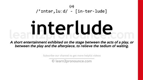 interlude 뜻, 음악과 문학의 경계에서 만나다